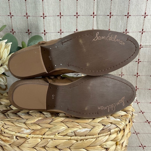 Sam Edelman “Packer” Ankle Boots Tan Leather Double Zip Bootie Sz 6.5 PreLoved - Picture 6 of 8